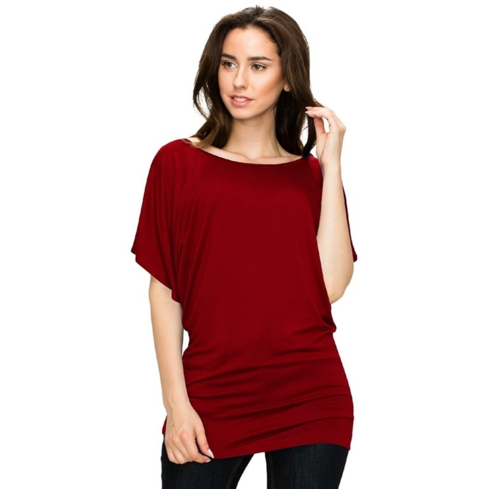 Johnny Was Made By Johnny Deep Red Tunic Top